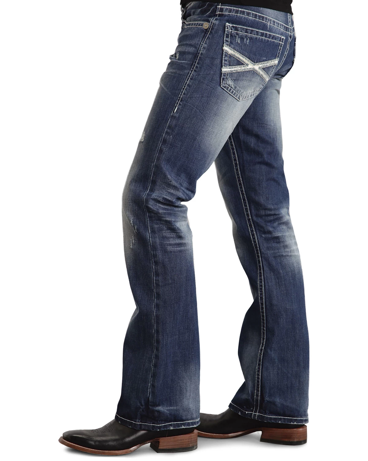 Stetson Rock Fit Bold X Stitched Jeans - Image 2