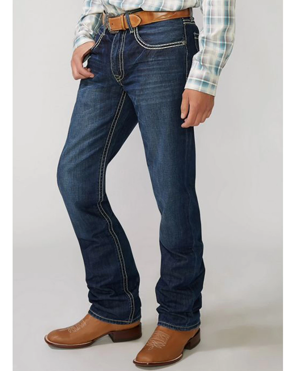 Stetson Rock Fit Barbwire "X" Stitched Jeans - Image 2