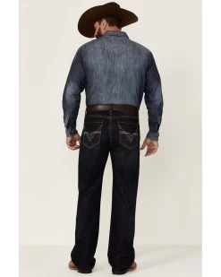 Rock & Roll Denim Men's Dark Wash Double Barrel Relaxed Straight Leg Jeans