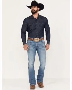 Wrangler Retro Men's 77MWP Medium Wash Slim Boot Stretch Denim Jeans
